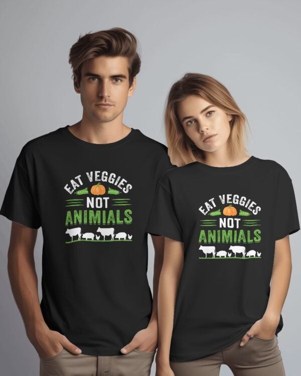 Eat Veggies Not Animals Unisex Organic Cotton T-Shirt